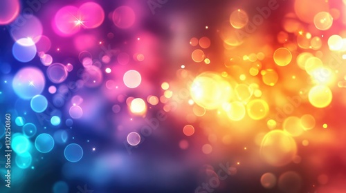 Vibrant abstract background with colorful bokeh lights creating a festive atmosphere, perfect for celebrations