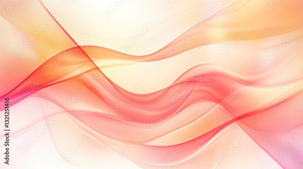 Abstract flowing waves in soft pink and orange hues create a serene background with a smooth gradient effect Abstract flowing waves in soft pink and orange hues create a serene background with a smooth gradient effect