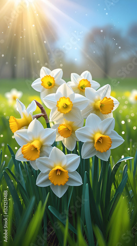 spring flowers in the grass
