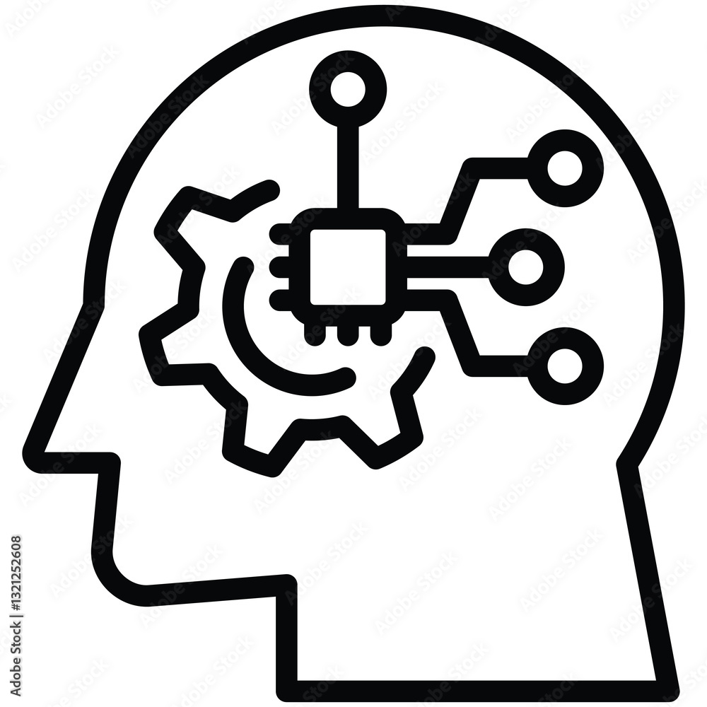 Generative AI icon line vector illustration Generative AI icon line vector illustration