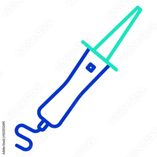 Hair Curler outline dual color icon