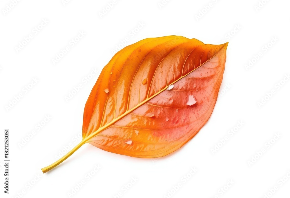 Single wilting leaf isolated on pure white backdrop, white, nature Single wilting leaf isolated on pure white backdrop, white, nature