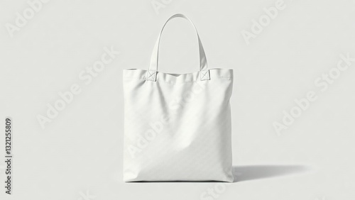 White tote bag mock up with grey background