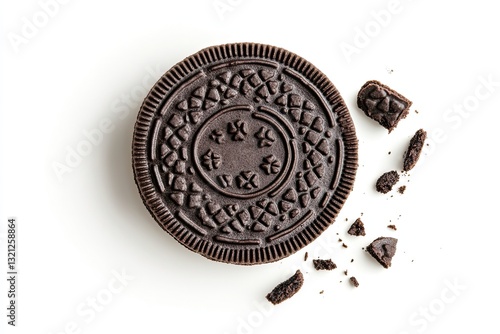 Wallpaper Mural Food photography a Oreo pancakes top view isolated on a white Torontodigital.ca