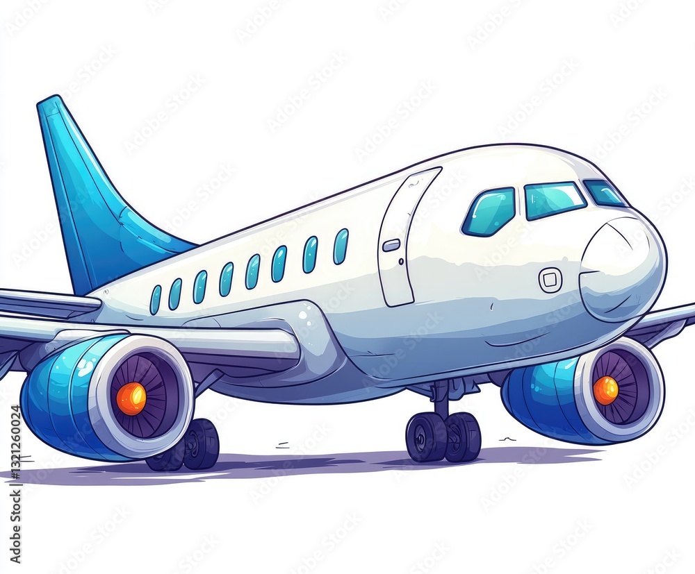Naklejka premium A cute cartoon airplane