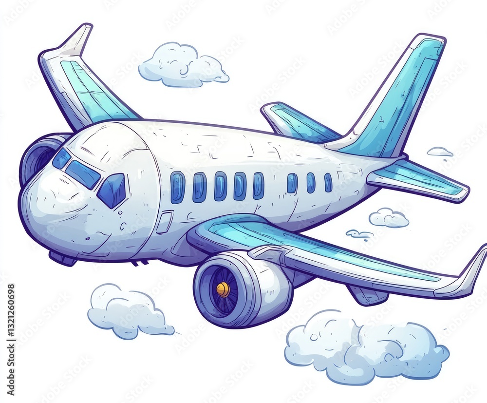 Naklejka premium A cute cartoon airplane