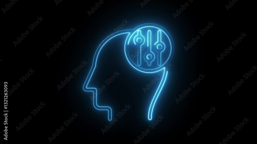 Glowing neon adaptability icon isolated on black background. skill, talent, capability icon isolated on black back Glowing neon adaptability icon isolated on black background. skill, talent, capability icon isolated on black back
