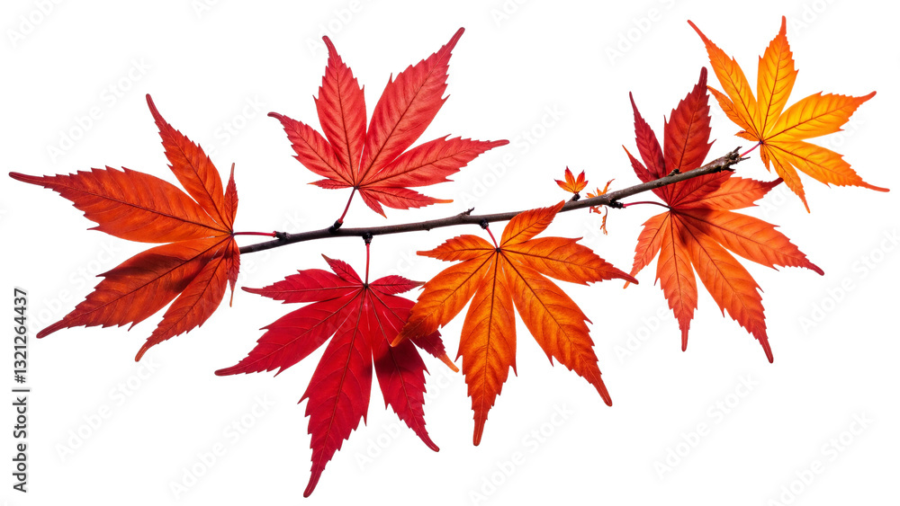 Vibrant Red and Orange Maple Leaves Isolated on Transparent Background for Autumn-Themed Designs Vibrant Red and Orange Maple Leaves Isolated on Transparent Background for Autumn-Themed Designs