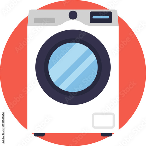 A symbol of a front-loading washing machine, representing laundry washing services.