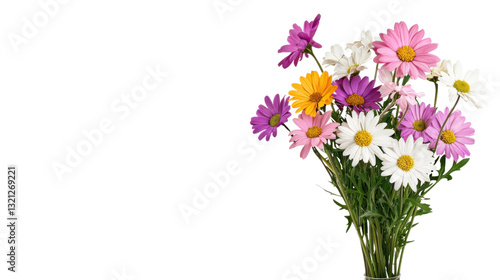 Wallpaper Mural Vibrant bouquet of colorful blooming flowers including daisies chrysanthemums dahlias and cosmos in a rustic vase  Elegant floral arrangement perfect for spring or summer home decor gifts or Torontodigital.ca