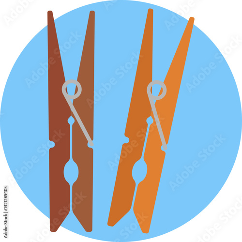 A small wooden or plastic tool used to attach clothes to a clothesline.