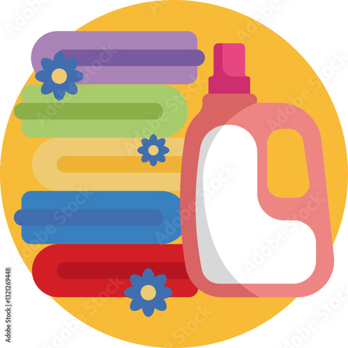 An icon representing fabric softener, a laundry product for a smoother finish.