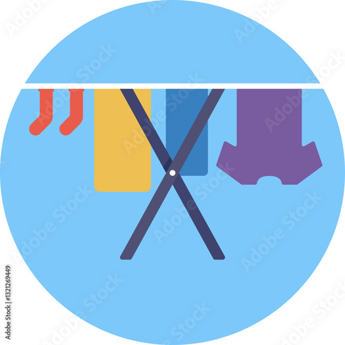 Clothes drying rack: A foldable frame used to air-dry clothes indoors.
