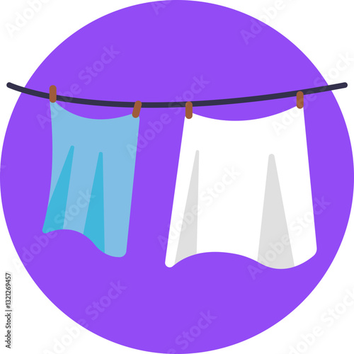 Laundry hanging on a clothesline to dry.