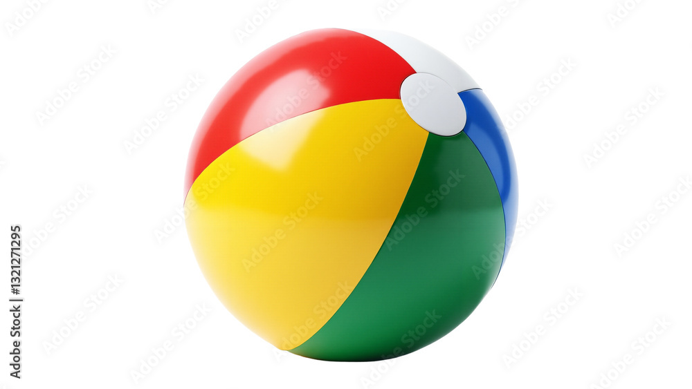 Vibrant Beach Ball Isolated on Transparent Background for Summer Fun and Leisure Activities Vibrant Beach Ball Isolated on Transparent Background for Summer Fun and Leisure Activities