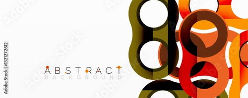 Abstract composition with intertwined circular and tubular forms creating fluid structure with gradients, depth, and sharp contrasts