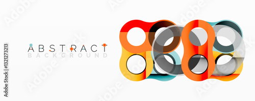 Abstract geometric pattern with interlocking circular and tubular shapes featuring smooth gradients, sharp contrasts, and dynamic layering