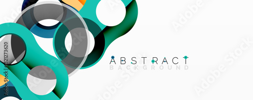 Abstract composition with intertwined circular and tubular forms creating fluid structure with gradients, depth, and sharp contrasts