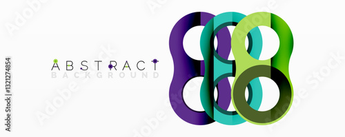 Abstract composition with intertwined circular and tubular forms creating fluid structure with gradients, depth, and sharp contrasts
