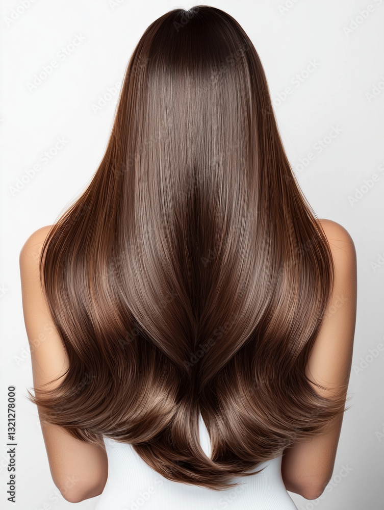Fototapeta premium Woman with long, straight brown hair