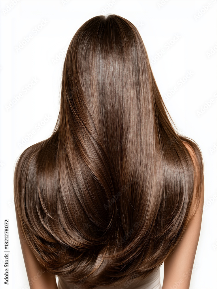 Fototapeta premium Woman with long, straight brown hair