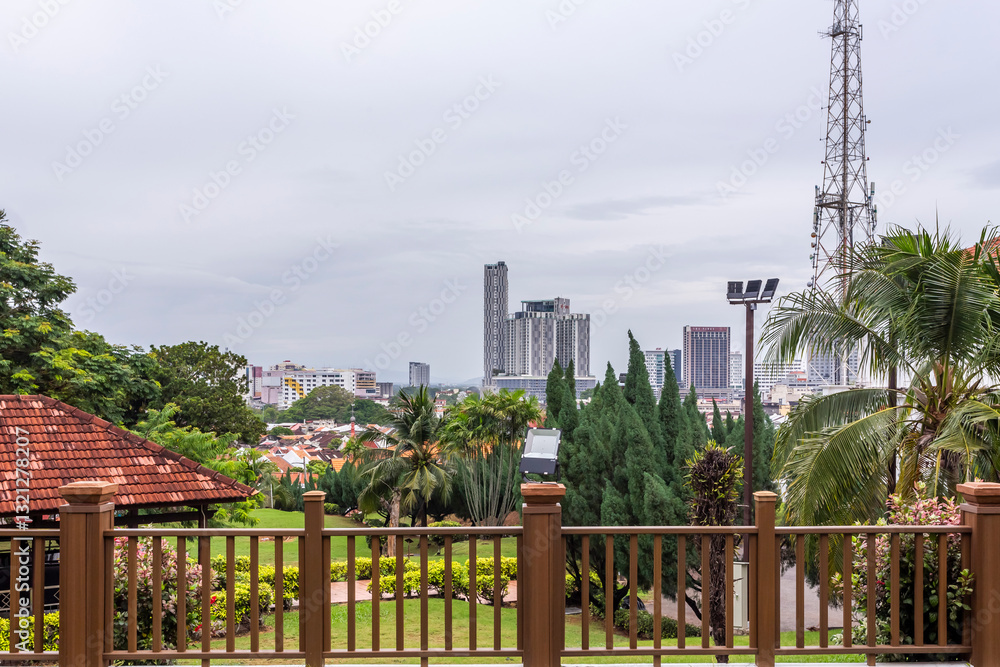 Overview of Malacca from ruins of St. Paul's Hill in Malaysia Overview of Malacca from ruins of St. Paul's Hill in Malaysia
