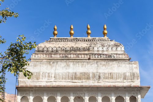 Canvas Print artistic ancient temple architecture with bright sky at morning from different p