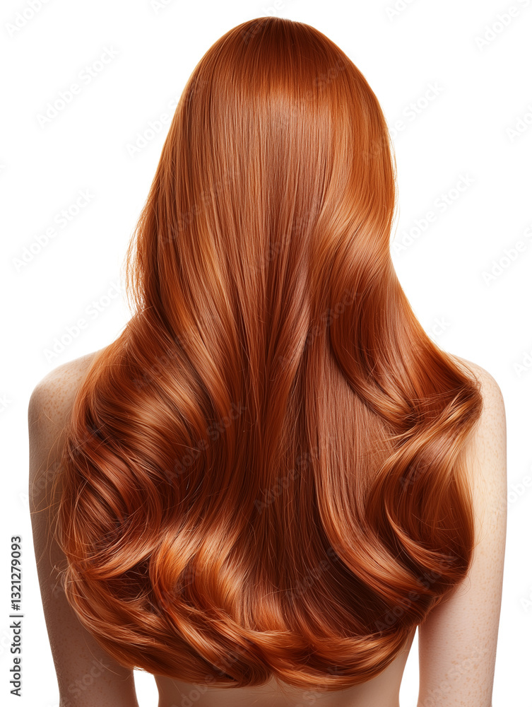 Fototapeta premium Woman with long, wavy red hair