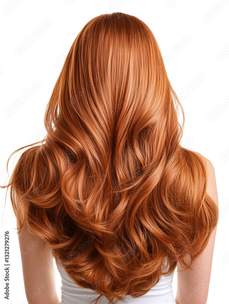 Naklejka premium Woman with long, wavy red hair