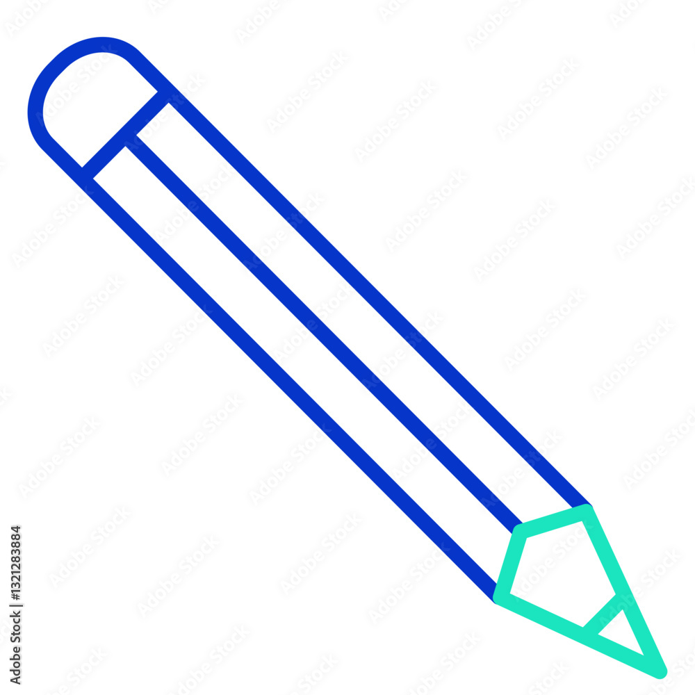 Pencil outline dual color icon Pencil outline dual color icon
