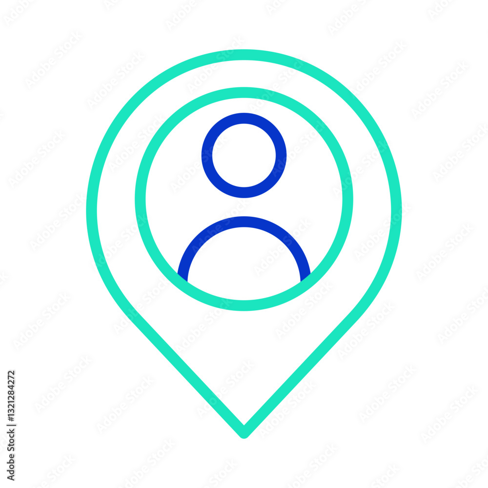 User Location outline dual color icon