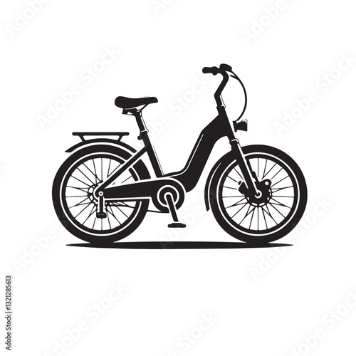 Electric bicycle vector design. Bicycle vector silhouette.