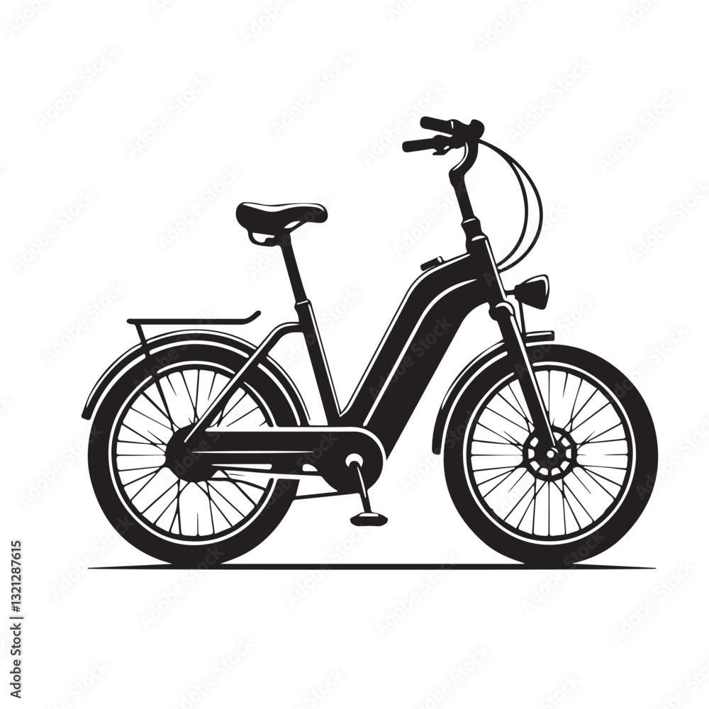 Fototapeta premium Electric bicycle vector design. Bicycle vector silhouette.