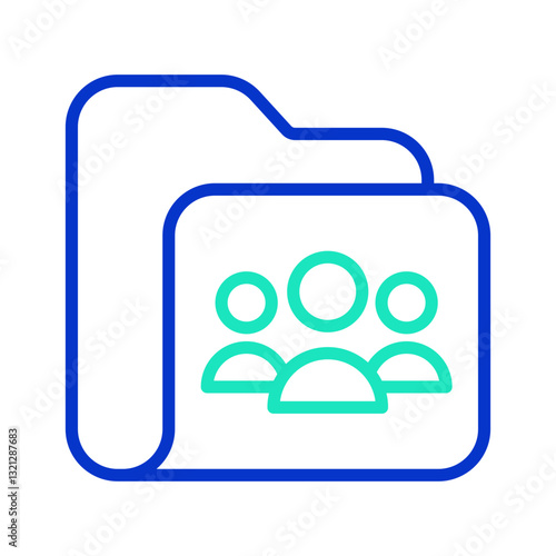 Group Folder outline dual color icon