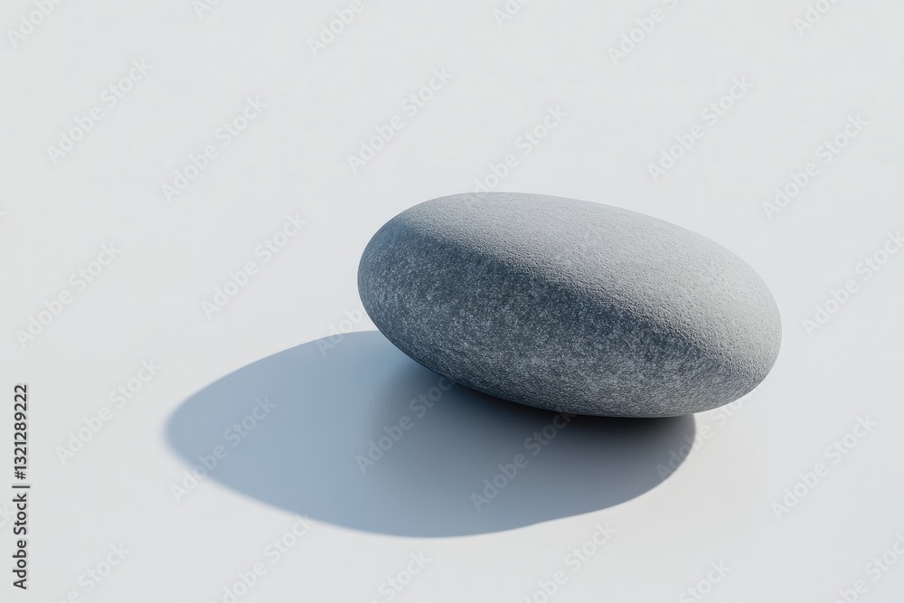 Gray stone, smooth oval shape, simple, natural, light, shadow Gray stone, smooth oval shape, simple, natural, light, shadow