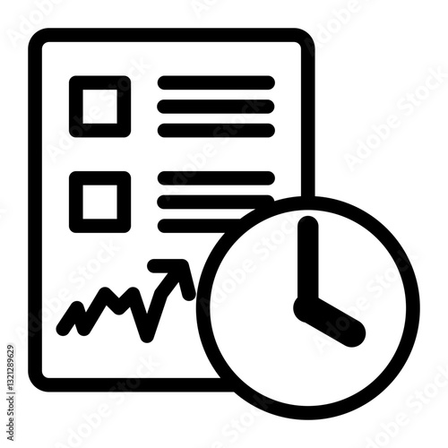 Stock Market Icon - Outline Style - Business Value Themes