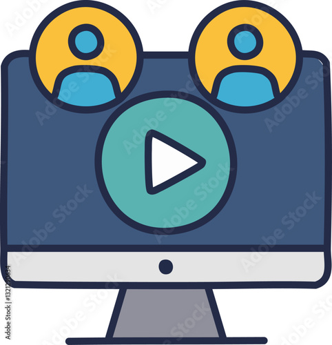 digital meeting screen clipart