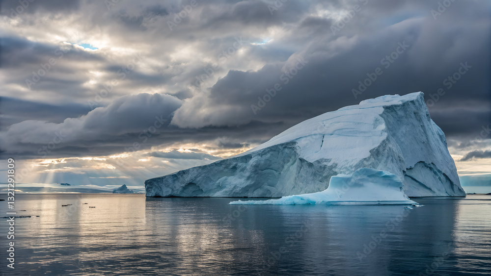 Majestic iceberg floating in the ocean Majestic iceberg floating in the ocean