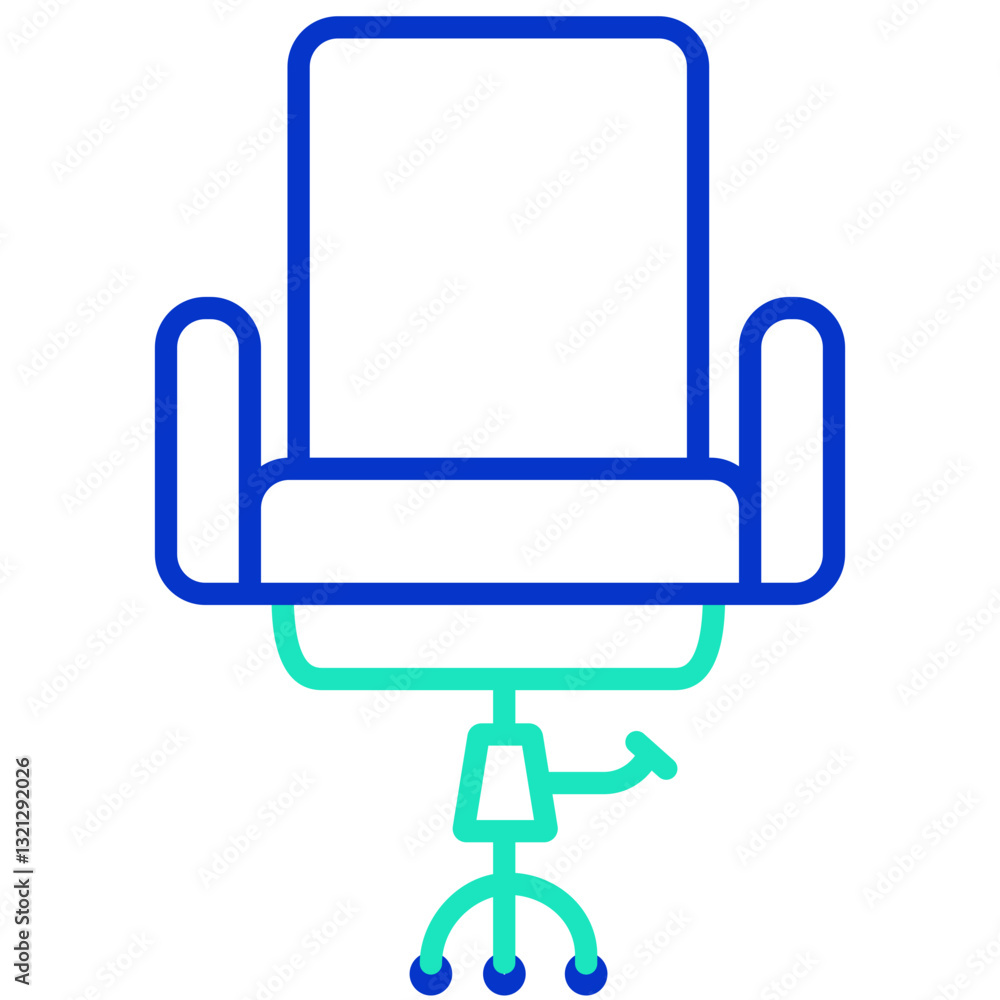 Office Chair outline dual color icon Office Chair outline dual color icon