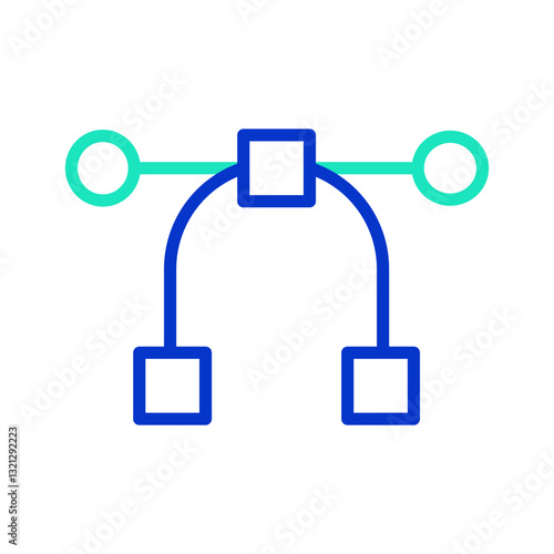 Shape tool outline dual color icon