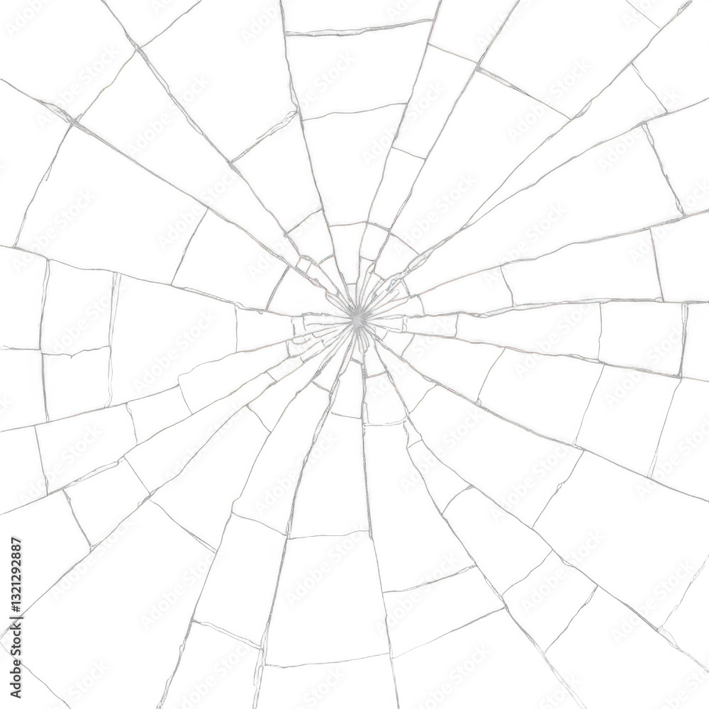 Obraz premium Intricate spider web in bright light, delicate strands creating a stunning pattern, nature's artistry, perfect backdrop for text. Isolated on white background or PNG