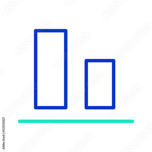 align bottom outline dual color icon