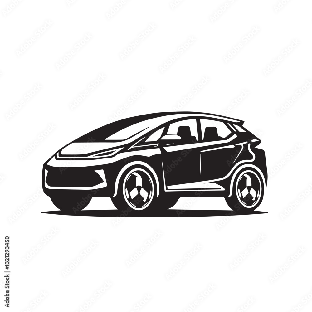Car silhouette vector design. Small E- car vector design. Car silhouette vector design. Small E- car vector design.