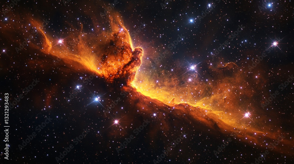 Cosmic Nebula: A Fiery Celestial Landscape Cosmic Nebula: A Fiery Celestial Landscape