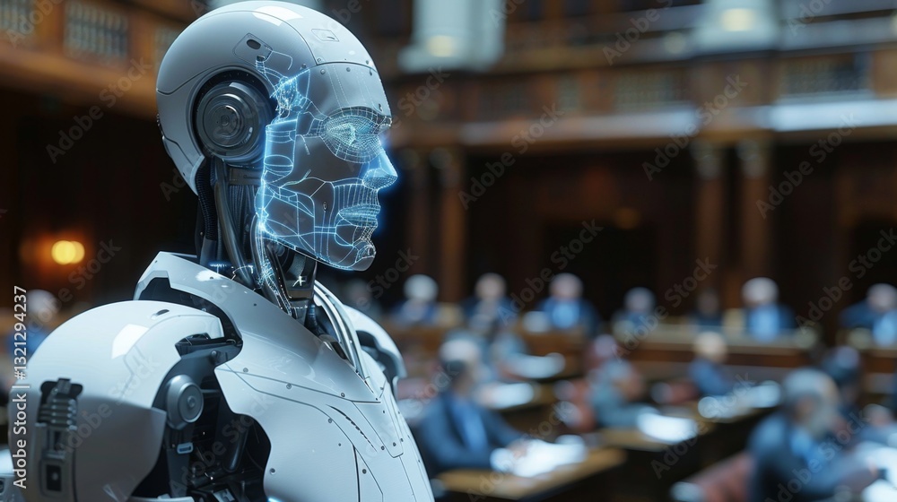 Advanced AI hologram stands in virtual courtroom for judiciary trial of the future Advanced AI hologram stands in virtual courtroom for judiciary trial of the future