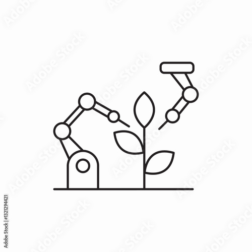 Growing plant science icon vector sign