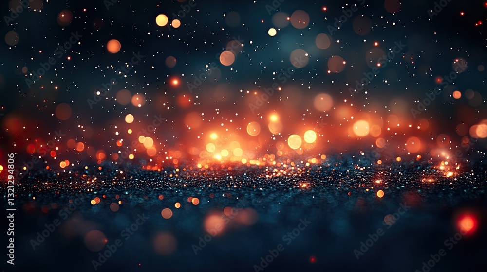 Fototapeta premium Abstract glowing bokeh lights, dark background. Possible use background image, wallpaper
