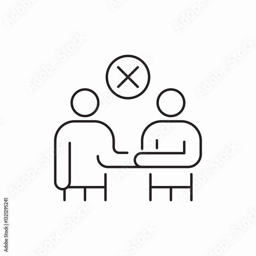 Business negotiation disagreement meeting icon vector sign