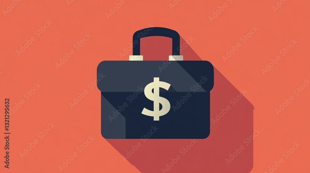 Creative Illustration of a Business Briefcase With Dollar Sign on a Vibrant Background Promoting Financial Success Creative Illustration of a Business Briefcase With Dollar Sign on a Vibrant Background Promoting Financial Success