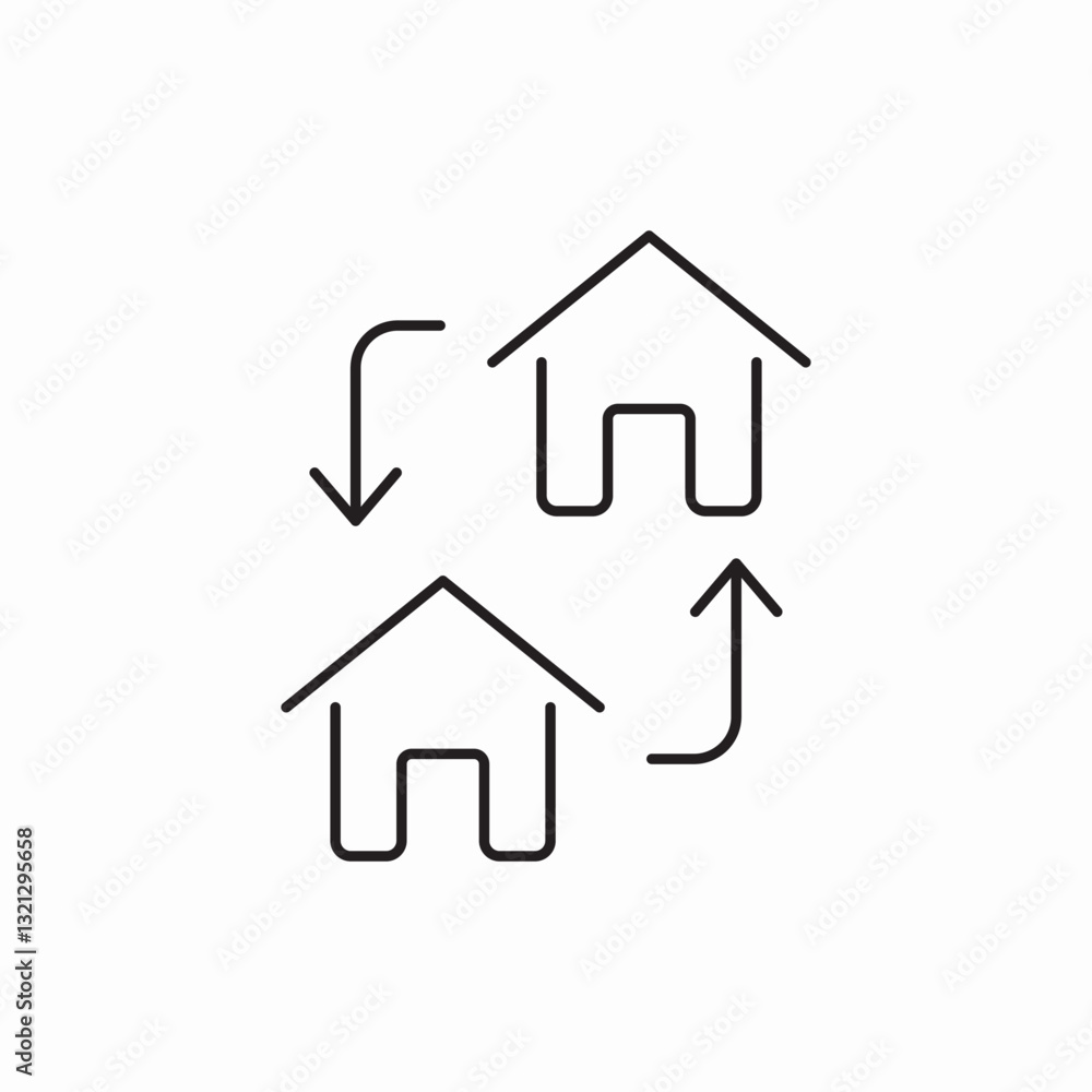 House refresh recycling property icon vector sign House refresh recycling property icon vector sign